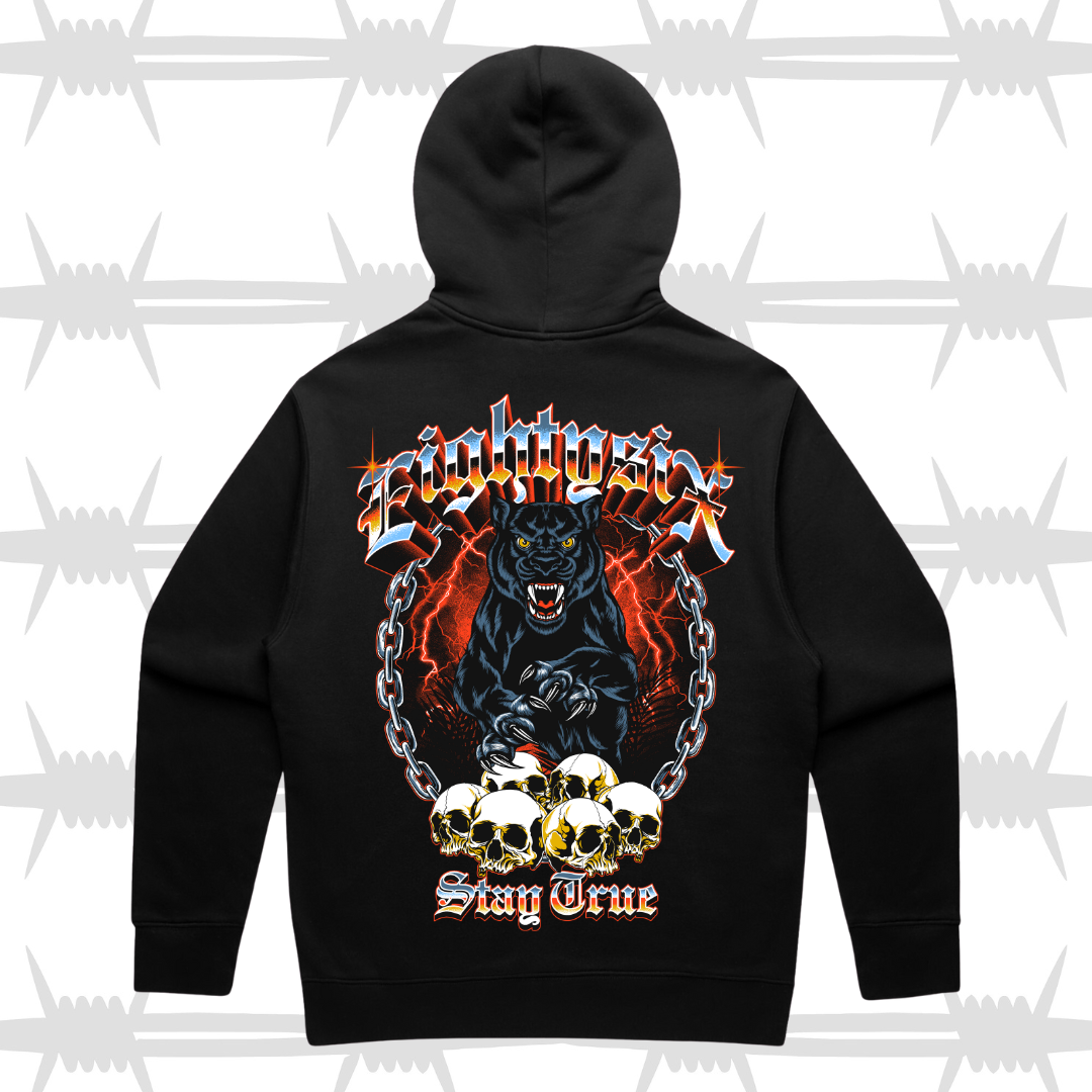 Panther Skull Hood - Black
