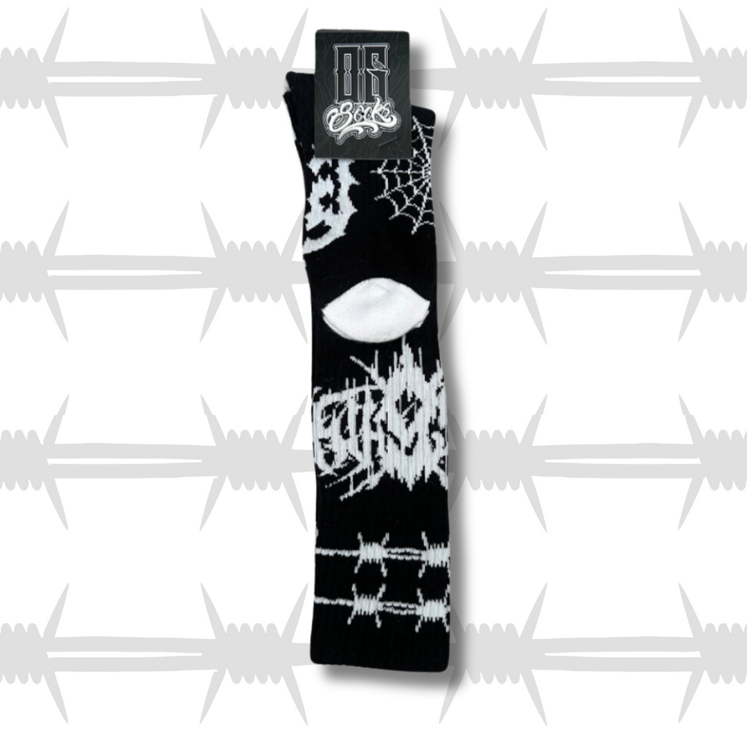 Eightysix and OG socks Metal Knee high socks in black