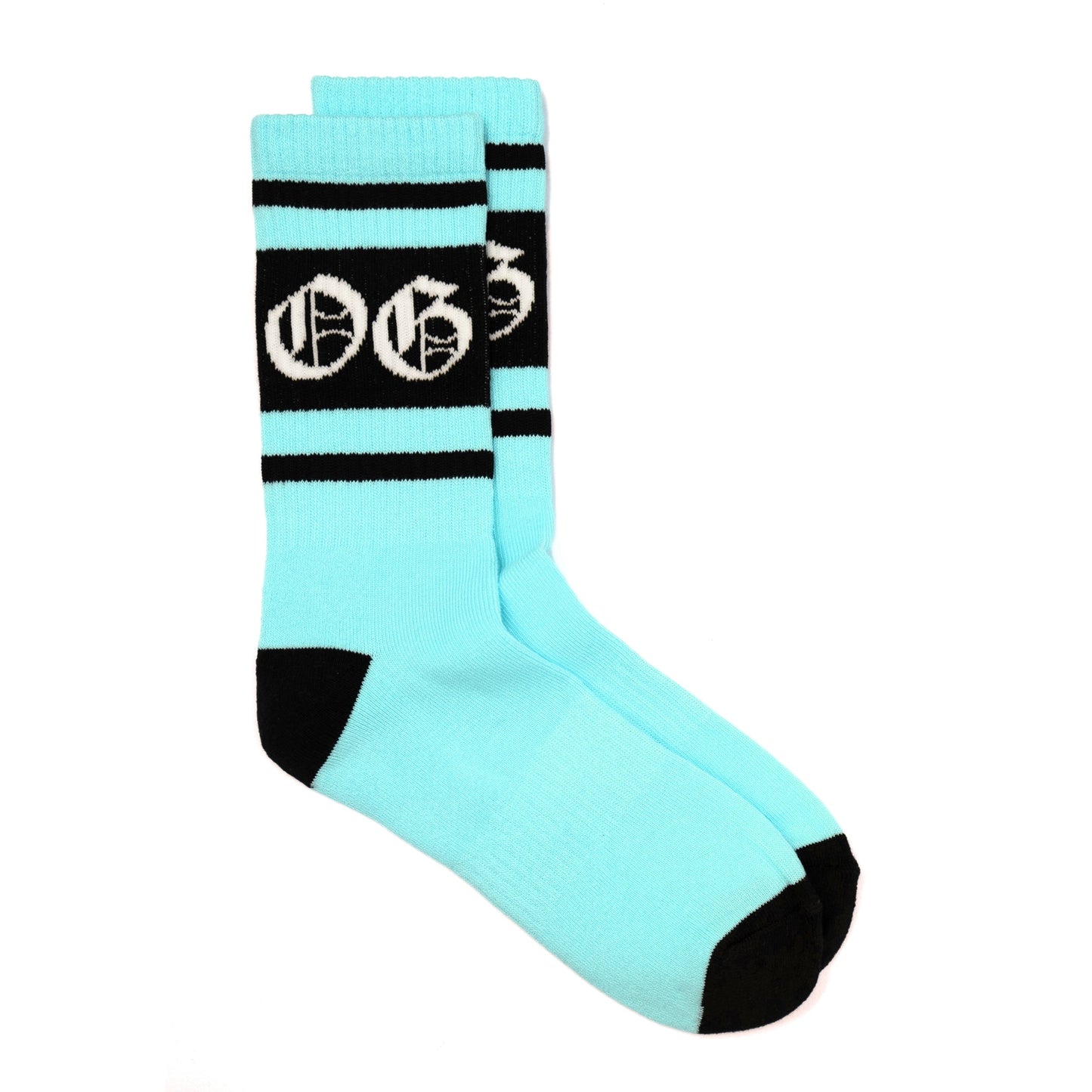 Spearmint OG sock with black stripes and a white OG logo
