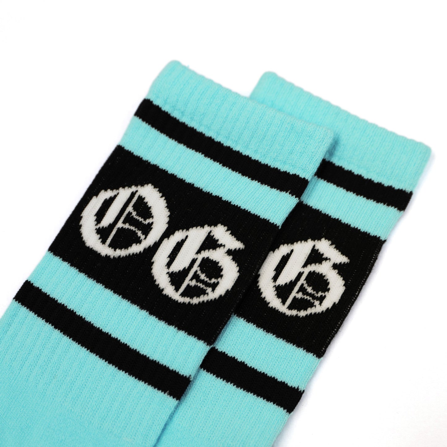 Spearmint OG sock with black stripes and a white OG logo