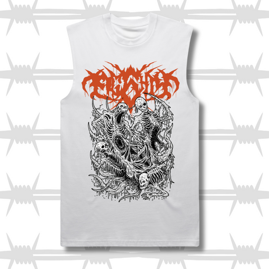 death metal white vest top