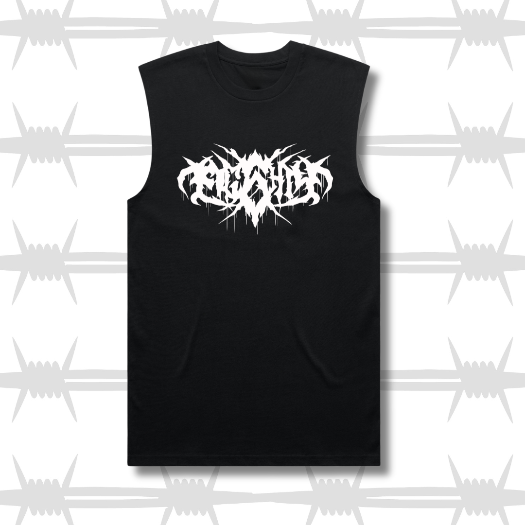 metal font tattoo vest