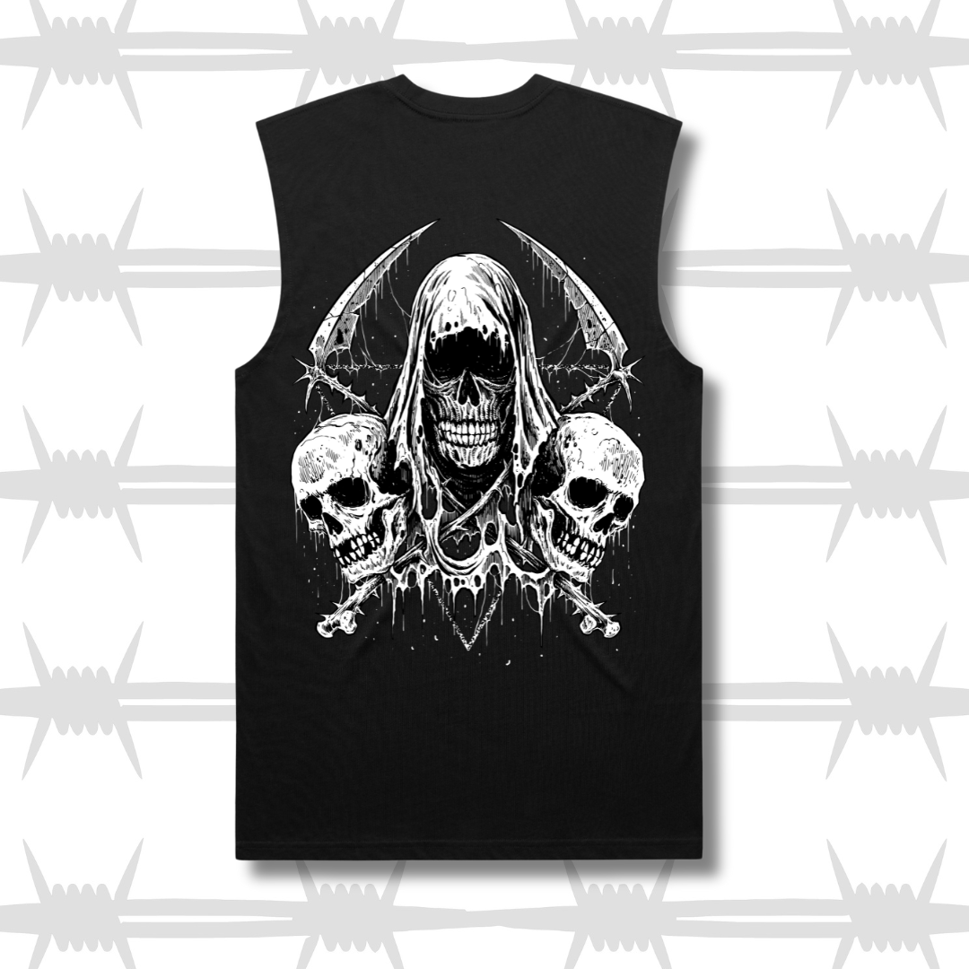 death core black tattoo vest