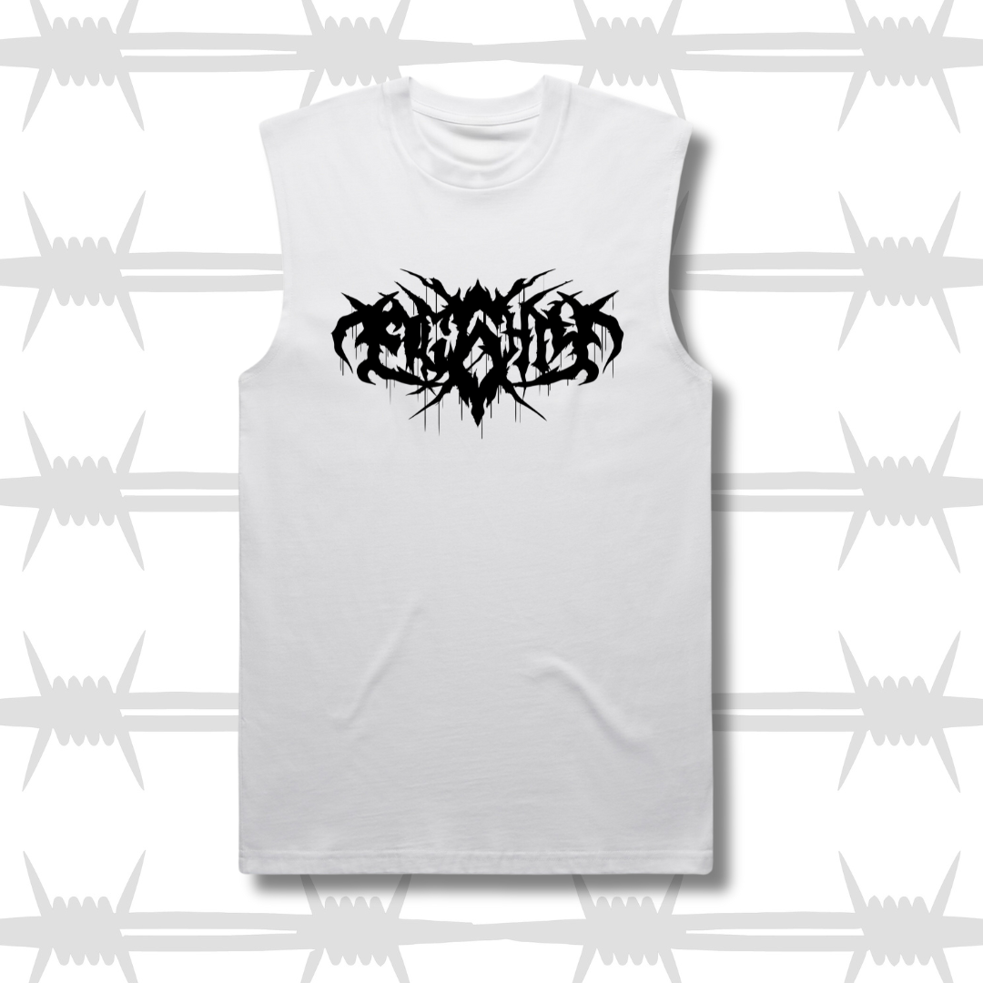 metal font tattoo vest