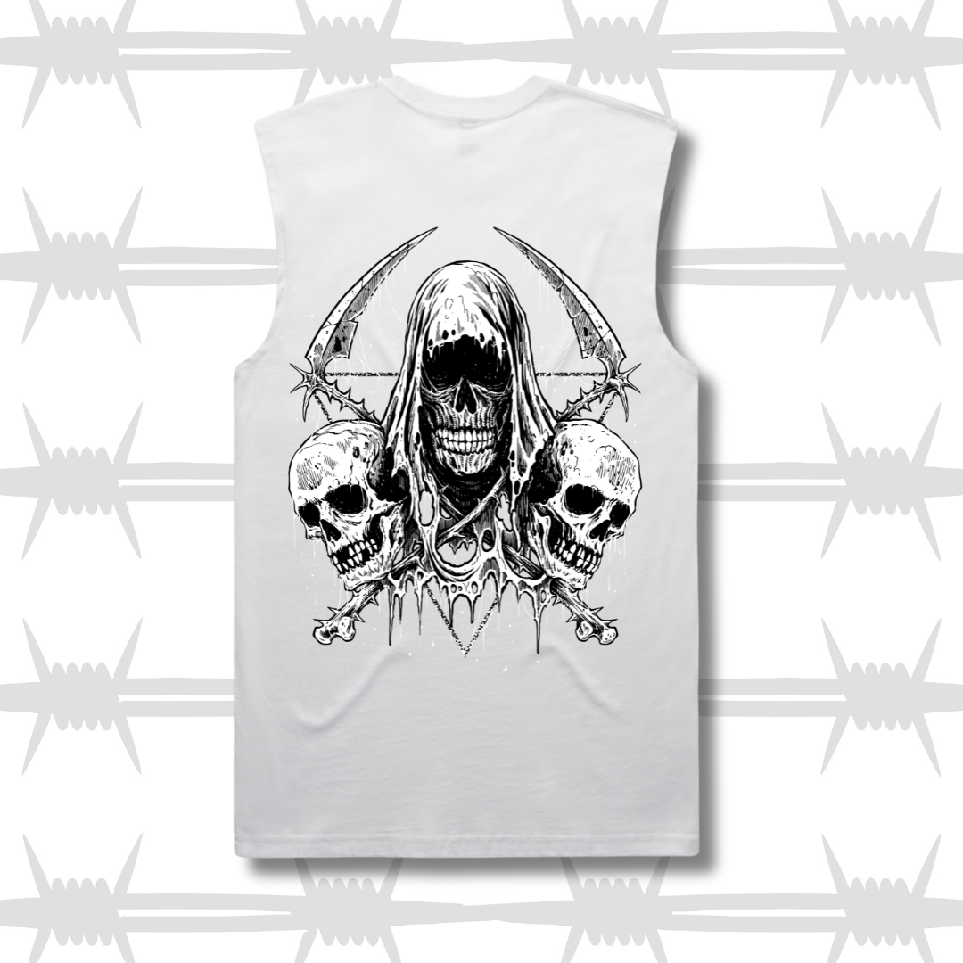 death core tattoo vest white