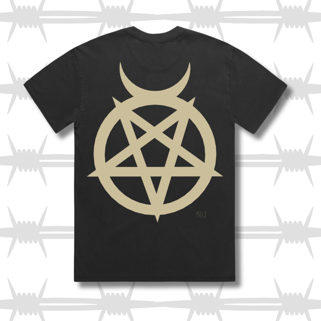 Pentagram Heavyweight Box Tee - Faded Black