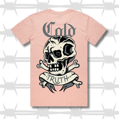 cold truth large skull graphic tattoo t-shirt