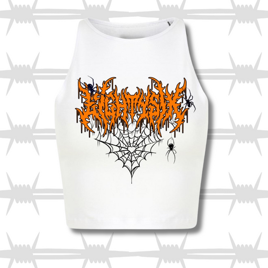 Haunted Crop Vest - White