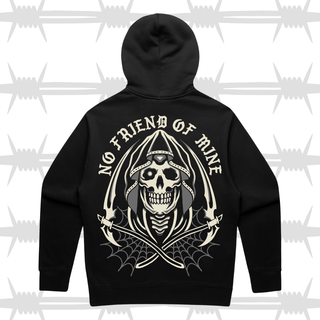 large reaper back tattoo graphic hoodie