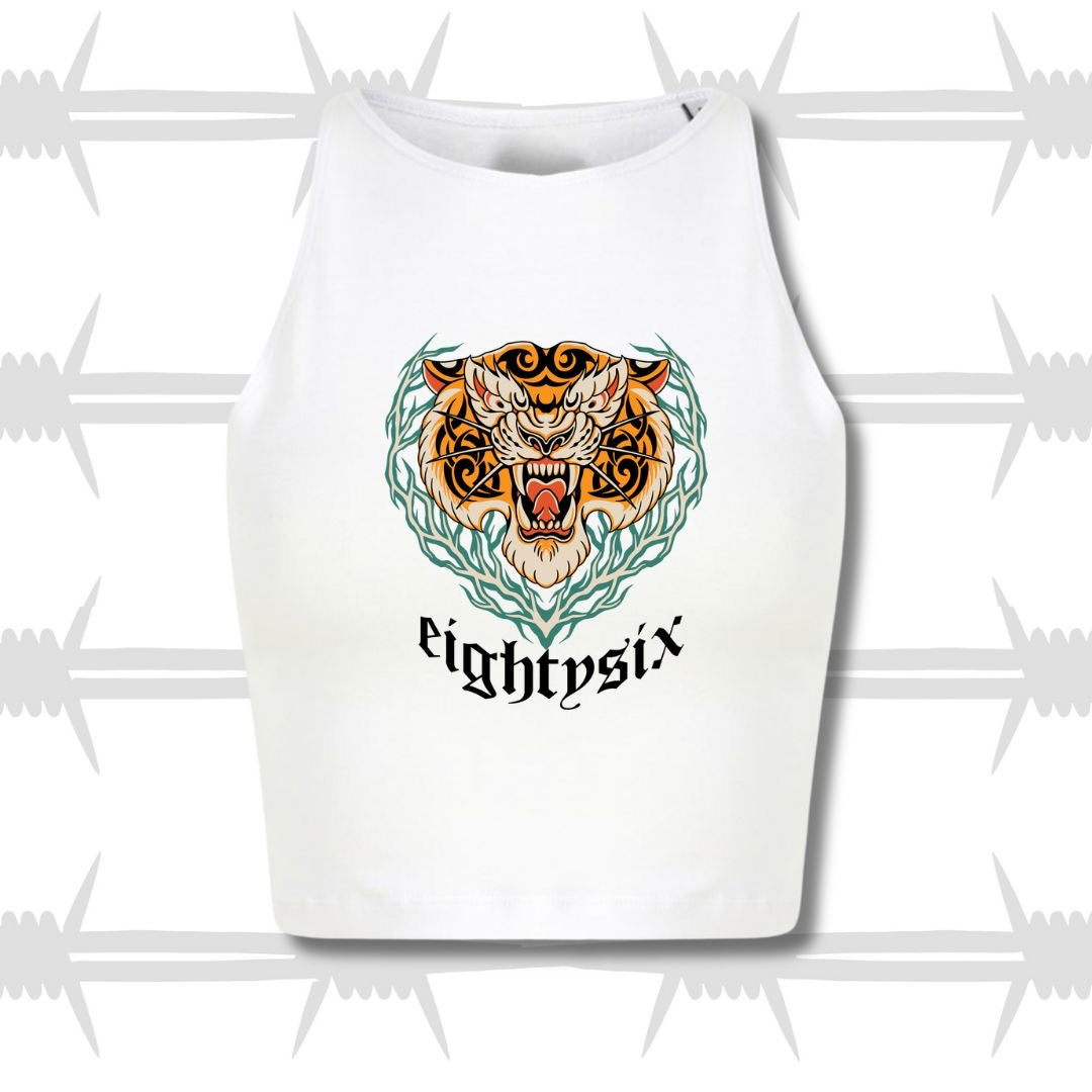 Tiger Crop Vest - White