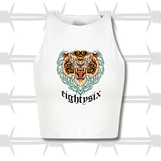 Tiger Crop Vest - White