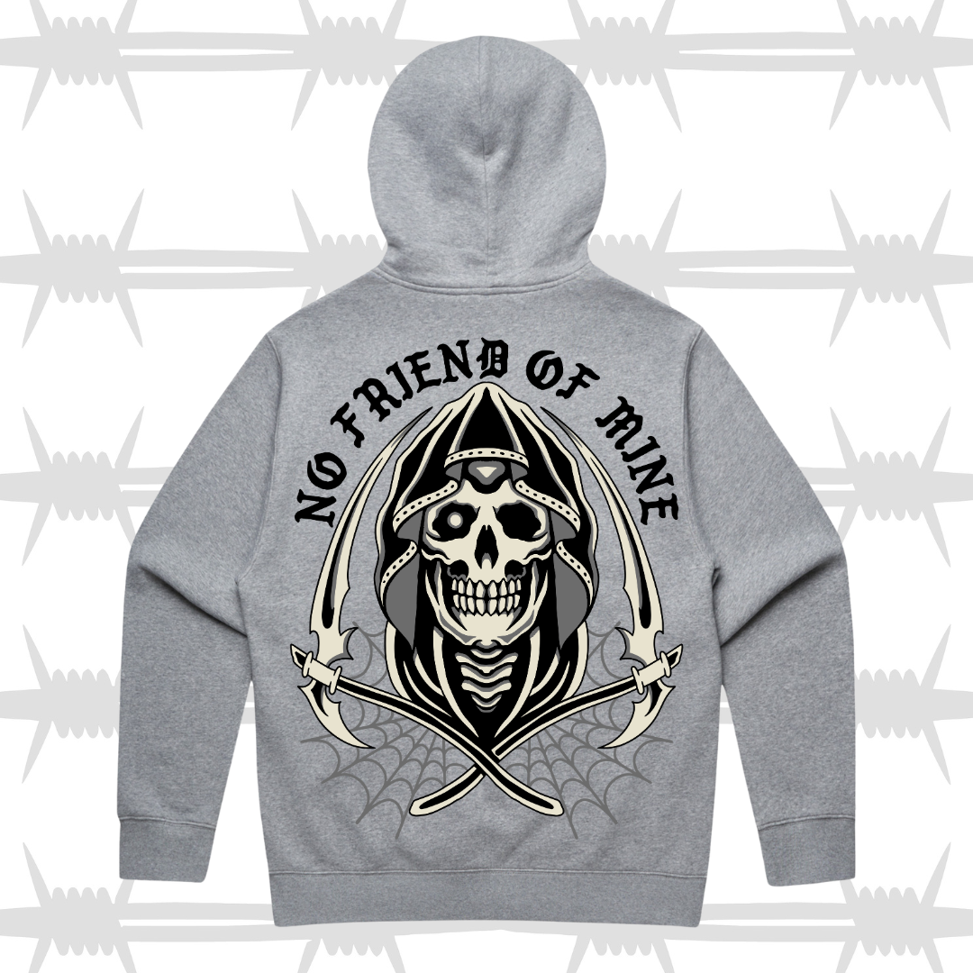 Large reaper tattoo graphic hoodie