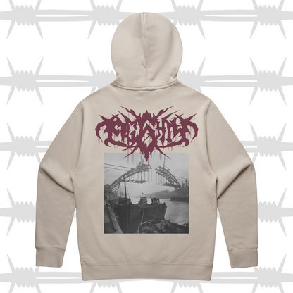 tyne bridge metal font tattoo graphic hoodie