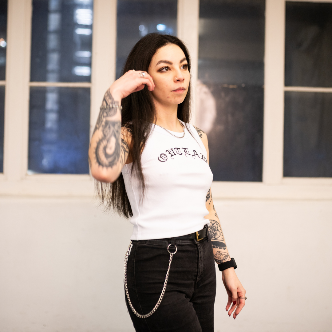 Outlaw Womens Ribbed Crop Vest
