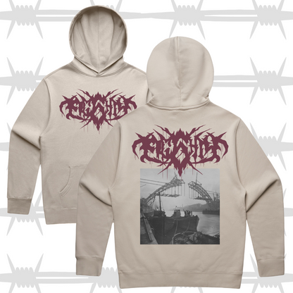 tyne bridge metal font tattoo graphic hoodie