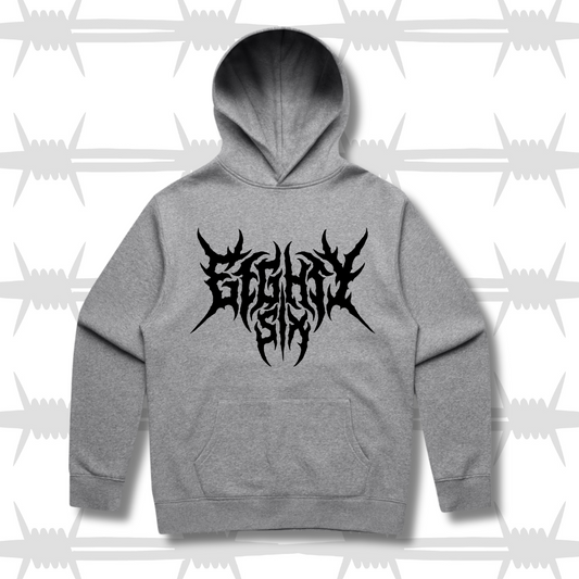 Crypt hoodie in grey with black eightysix metal logo