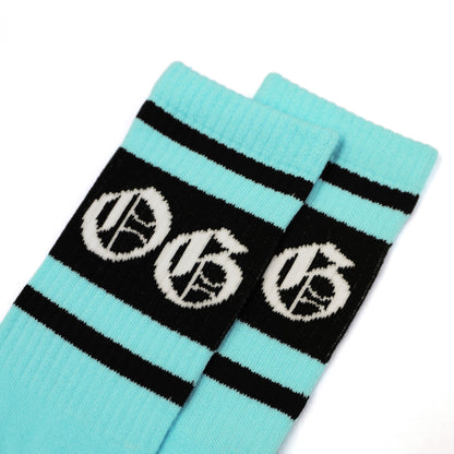 Spearmint OG sock with black stripes and a white OG logo