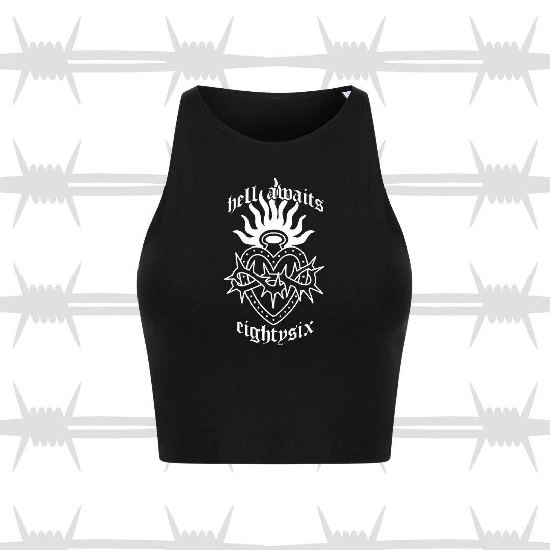 Hell Awaits Crop Vest - Black