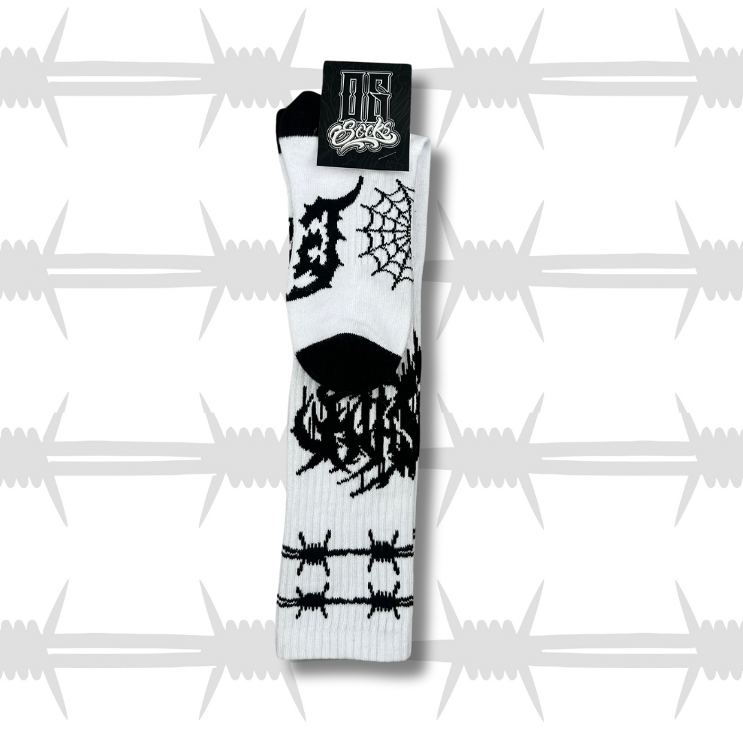 Metal Knee Socks - White